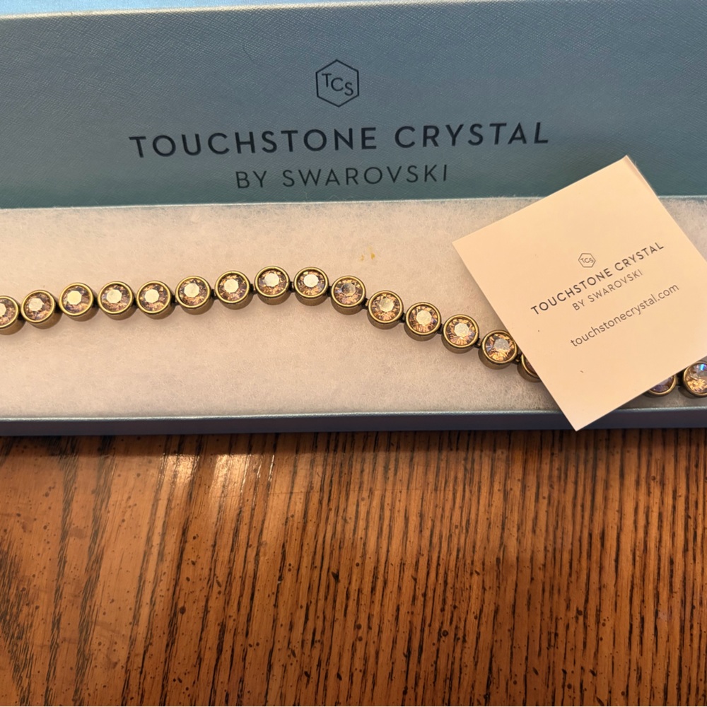 Touchstone Crystal Gold-Tone Bracelet with Clear Crystals
